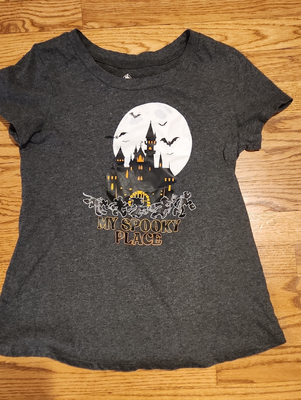 Disney Gray Halloween 'My Spooky Place' Short Sleeve Tee XS